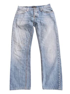 Nudie Jeans Mid Worn Indigo Hank Rey Straight Leg Jeans (32x29)